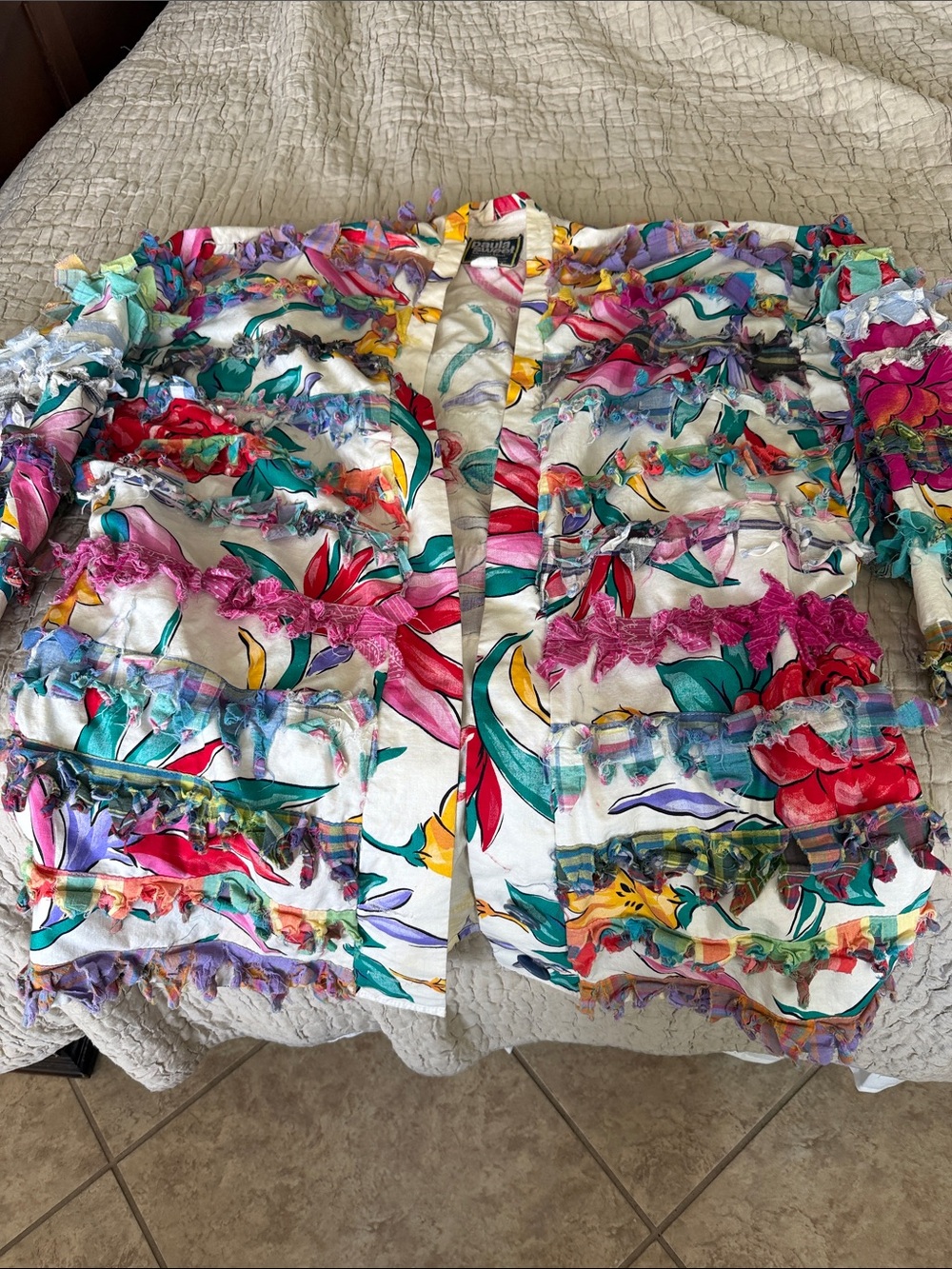 Vintage Paula Sweet Muslim mink  large fabulous bespoke jacket strips of fabric